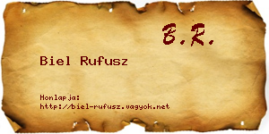 Biel Rufusz névjegykártya